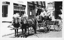 RPPC Two Men in Buggy Drawn by 2 Ponies Cheese Store Real Photo Postcard c 1930s picture