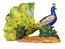 Handpainted Ceramic Peacock 8.5 inches long picture