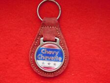 VINTAGE CAR AUTO SUEDE LEATHER KEYCHAIN CHEVY CHEVETTE picture