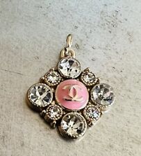 Chanel button/ Zipper Pull Rhinestone/pink/gold Color picture