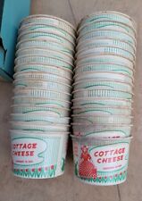 Lot of 30 Vintage Waxed Cottage Cheese Container Dutch Girl Tulips NOS picture