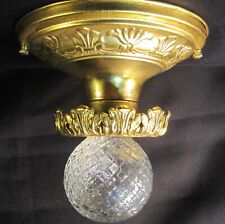Antique Stamped Brass Ceiling Fixture Flush Mount Restored 6 Available Matching picture