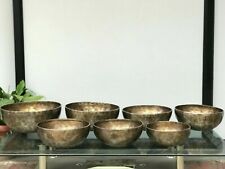 Full Moon Singing Bowl Set of 7- Seven Chakra Healing Set- 9 Metals Bowls- yoga picture