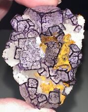 Purple Pattern/QR Fluorite Specimen,Druzy Quartz Matrix,Metaphysical,Crystal,Raw picture