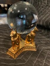 FRANKLIN MINT 1990 EGYPTIAN BAST CAT Sculpture With Crystal Ball picture