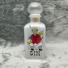 Gin Frosted Decanter Vintage Glass Liquor Gay Fad Paint Bottle Bar Ware picture
