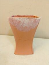 Vintage McCoy Art Pottery Pink Drip Glaze Vase USA 9.5