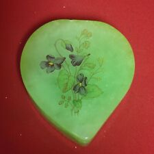 Vintage Heart Shaped Alabaster Trinket Jewelry  Box picture