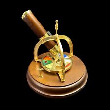 Vintage Kaleidoscope Wind Up Music Box Rotating Wheel With Wood Base - See Video picture