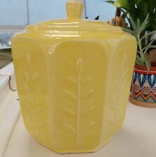 VTG Shawnee Fern Kitchenware Canister Cookie Jar Yellow MCM 1950's USA Pottery picture