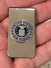 Vintage USAF United States Air Force Chrome Metal Men’s Money Clip MINTY picture