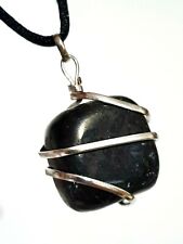 Shungite Wire Wrapped Tumbled Stone Pendants picture
