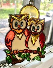 Lot of 6 Owls Vtg Various Figurine Keychain Window Hanger Bookmark Tin picture