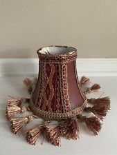 Vintage Red Faux Leather Clip On Lamp Shade W/ Tassels  picture
