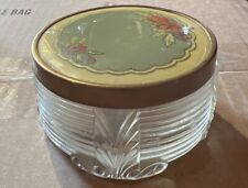 Vintage Glass Powder Dresser Vanity Jar picture
