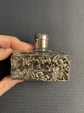Vintage Glass Perfume Bottle Art Deco Women’s gift metal flowers perfume glass ￼ picture