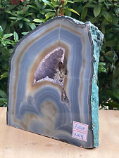 X-Large Polished Agate Geode, Agate Slice w. Cut Base or Self Standing,Pick Size picture