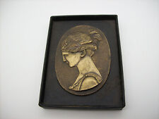 THE MEMORETTE Cameo Brass Paperweight from Syntex, Art Nouveau picture