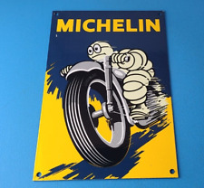 Vintage Michelin Tires Sign - Gas Oil Pump Plate Garage Motorcycle Service Sign picture