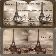 18 Stereoviews Paris 1890-1900 Eifel Tower France Frankreich  Lot 5 picture