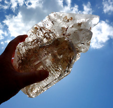 Stunning XL Skeletal Enhydro ELESTIAL Quartz Crystal Point w Amethyst Phantom picture