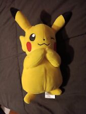 Pokemon Winking Pikachu 8in Plush  Jazwares Lovingly Preowned 2021 picture
