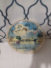 VINTAGE SPRINGFIELD DUCK ROUND WALL THERMOMETER MADE IN USA 12