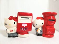 Hello Kitty Piggy Bank Japan Post Office Postbox Japan Retro Vintage 2Set /Japan picture