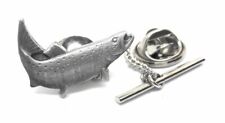 PEWTER TROUT FISH TIE TACK / LAPEL PIN picture