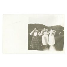Girls Eating Watermelon RPPC Postcard c1910 South Britain Connecticut A3160 picture