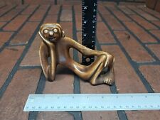 Vintage Mid Century Whimsical Abstract Ceramic Reclining Monkey Figurine  picture