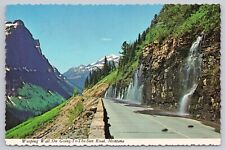 Glacier National Park Montana, Weeping Wall Going To The Sun Rd Vintage Postcard picture