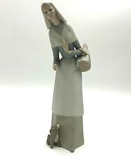 LLADRO PORCELAIN SHEPHERDESS WITH PUPPY #1034 MATTE FINISH RETIRED DEFECT picture