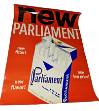 VTG New Parliament Cigarette Metal Advertising Poster 26 x 18 in BENSON HEDGES picture