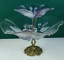 Calypso Mikasa Two Tier Serving Tray - Floral, Pastel, Gold Toned Metalwork picture