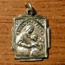 Vintage Stunning Sterling Silver Catholic St Ann and Virgin Mary Medal picture
