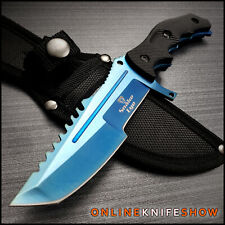 BLUE CSGO HUNTSMAN SURVIVAL HUNTING  BOWIE TACTICAL COMBAT FIXED BLADE KNIFE NEW picture