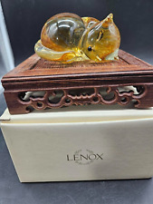 Lenox Art Glass Cat Figurine 