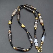 AA Antique Ancient Himalayan Agate rare Eyes Patterns Suleimani Agate Necklace picture