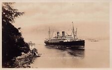 RPPC SS Niagara Vancouver Harbor Steam Ship Ocean Liner Photo Vtg Postcard C39 picture