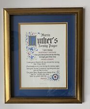 Martin Luther's Evening Prayer Poster Calligraphed Letters Golden Frame picture