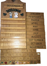 vintage wooden Perpetual Calendar hanging w/tiles country kitchen picture