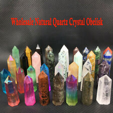 Wholesale 2.2Lbs/1Kg Natural Fluorite Obelisk Wand Point Quartz Stone 50~100mm picture