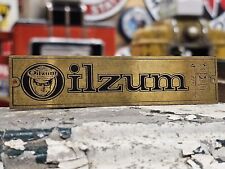 1930's Oilzum Motor Oil Brass Sign 100% ORIGINAL GUARANTEED White & Bagely MA picture