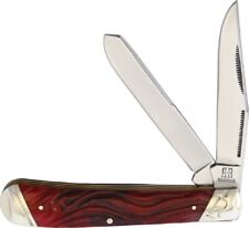 Beautiful Red Bone Trapper Folding Pocket Knife by Rough Rider - NEW picture