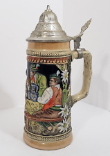 Athenic West German Gerzit Beer Stein Mug with Raised Taveren Design - Barware picture
