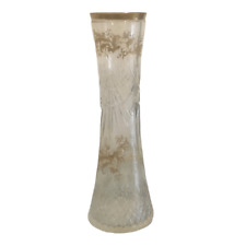 Vintage hand cut gold leaf Fine Bavarian crystal glass vase With Etched Scroll picture