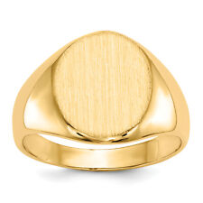 14k 12.5x11.0mm Open Back Signet Ring RS114 picture