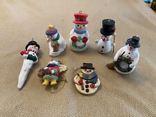 Beautiful Collection Of Seven Snowman Christmas Tree Ornaments picture