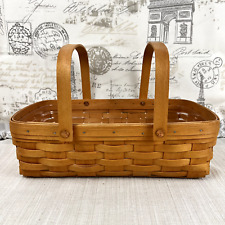 Longaberger 2000 Small Gathering Basket with Plastic Protector 14 x 9 x 4.5 in picture